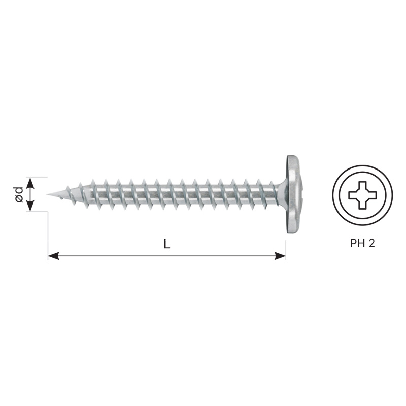 Univerzální vruty do dřeva, plechu, plastu s límcem ZF